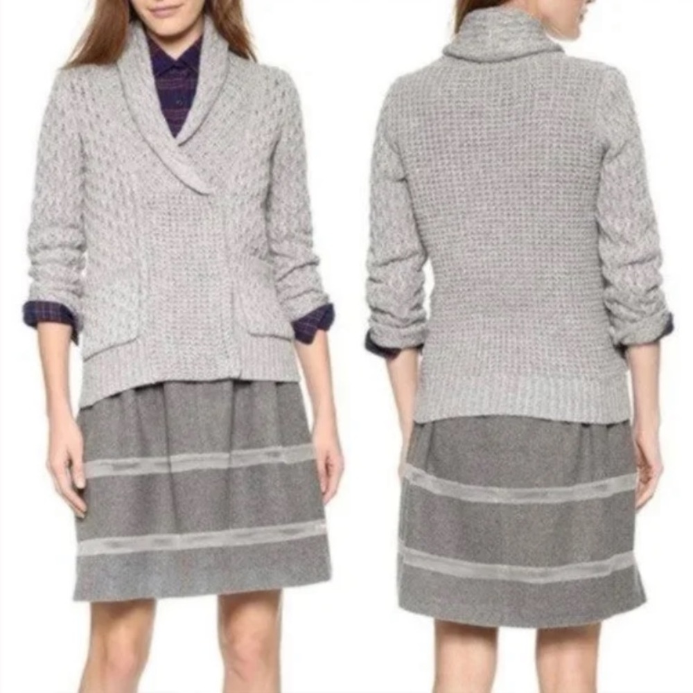 Madewell Gray Shawl Collar Cardigan Sweater